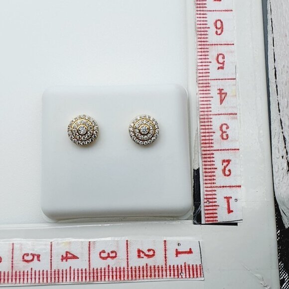 "14K Gold Plated Cubic Zircon Earrings, INUS1BR133 - Picture 9 of 9